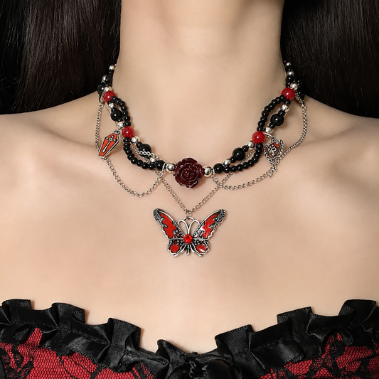 Red Butterfly Choker