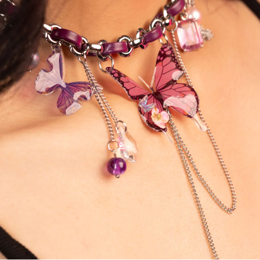 Purple Butterfly Choker