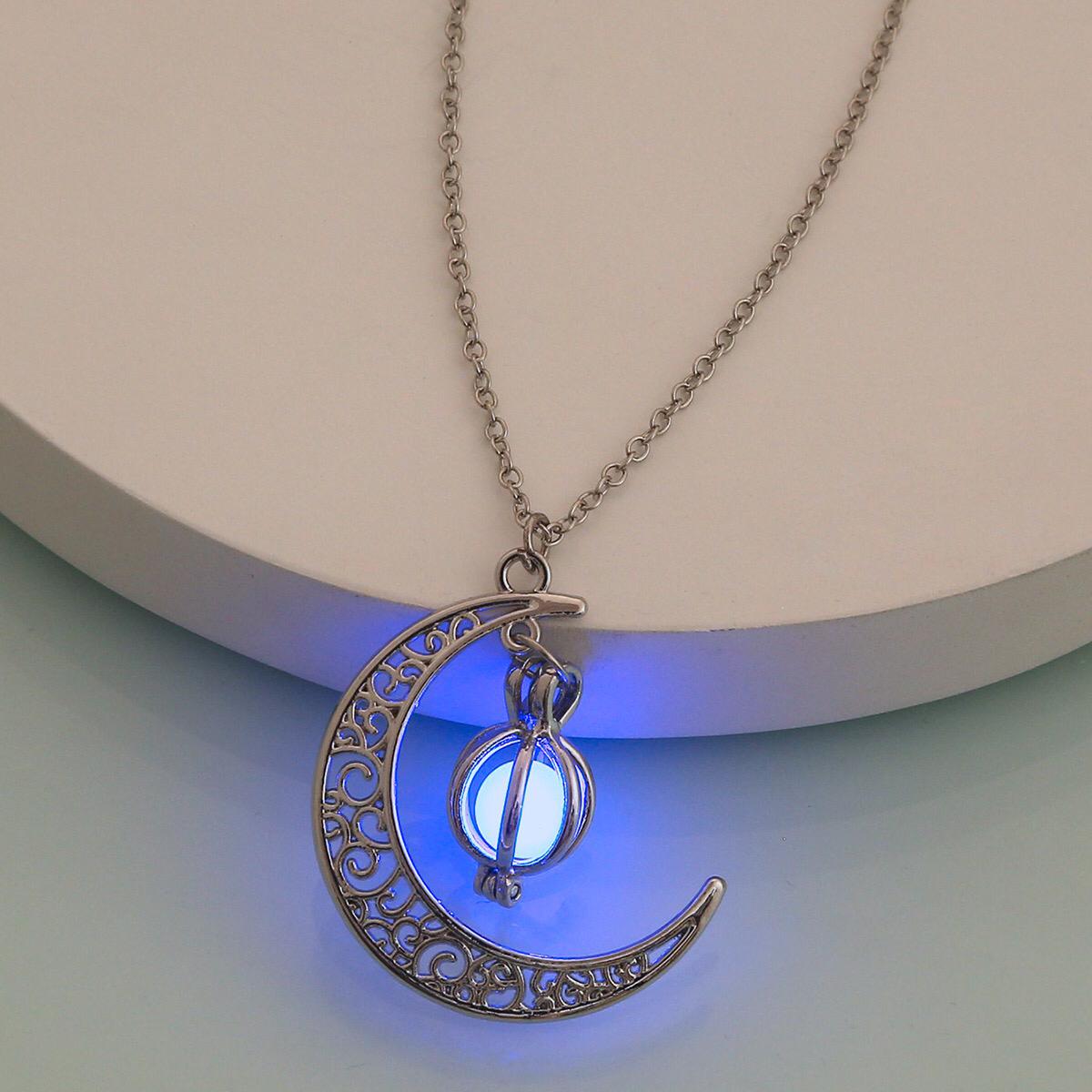 Luminous Crescent Moon Necklace
