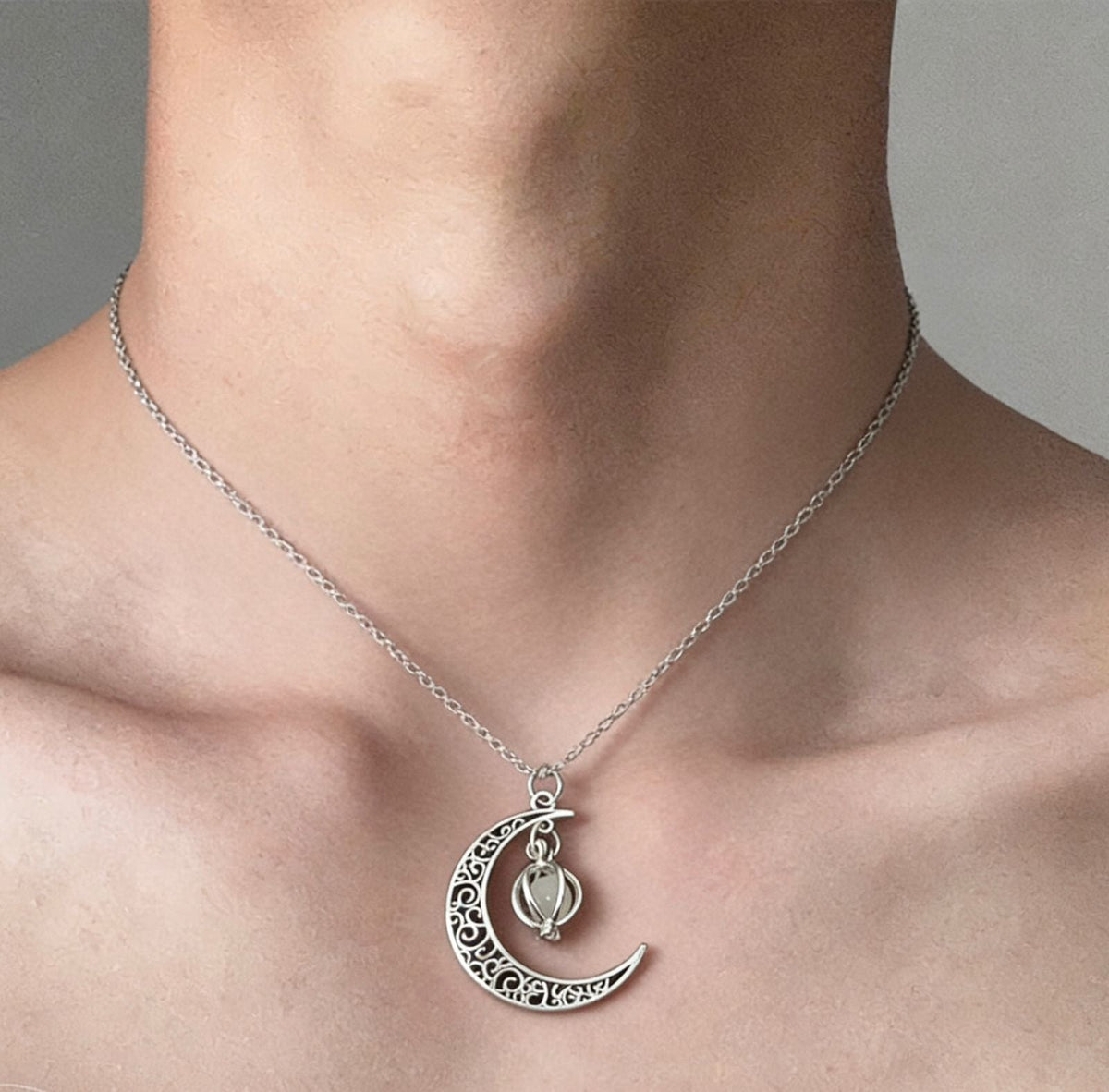 Luminous Crescent Moon Necklace